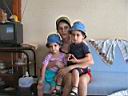Twins with mom in Bartin summer house.